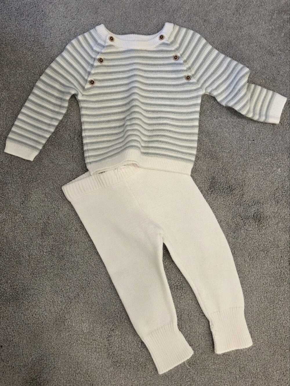 Janie & Jack White & Green Sweater Set